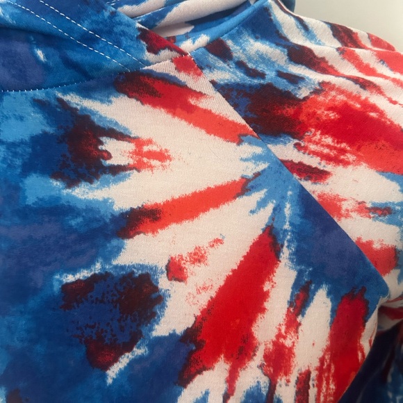 - LularoeTie-Dye Hoodie in Red, White, and Blue - Picture 10 of 11